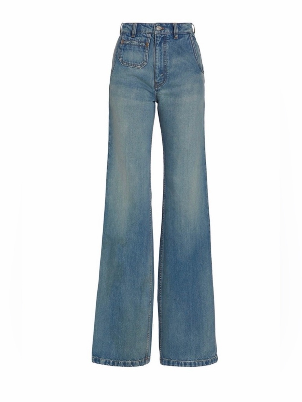Victoria Beckham High-Rise Wide-Leg Jeans - Light Blue Wash